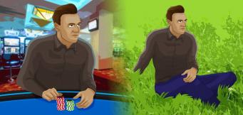 Poker Players on green grass