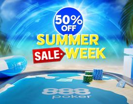 Summer Sale Week Fires Up the 888poker Tables with Up to Half Off Buy-ins!