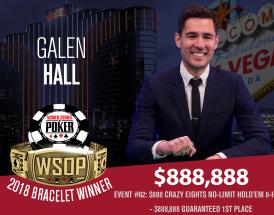 Galen Hall takes down Crazy Eights for $888,888 & 1st Bracelet